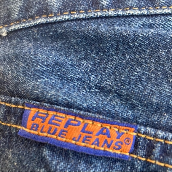 REPLAY Sz 28 Reg  Side Strip Button Fly Mid Wash High Rise Jeans - Picture 10 of 14